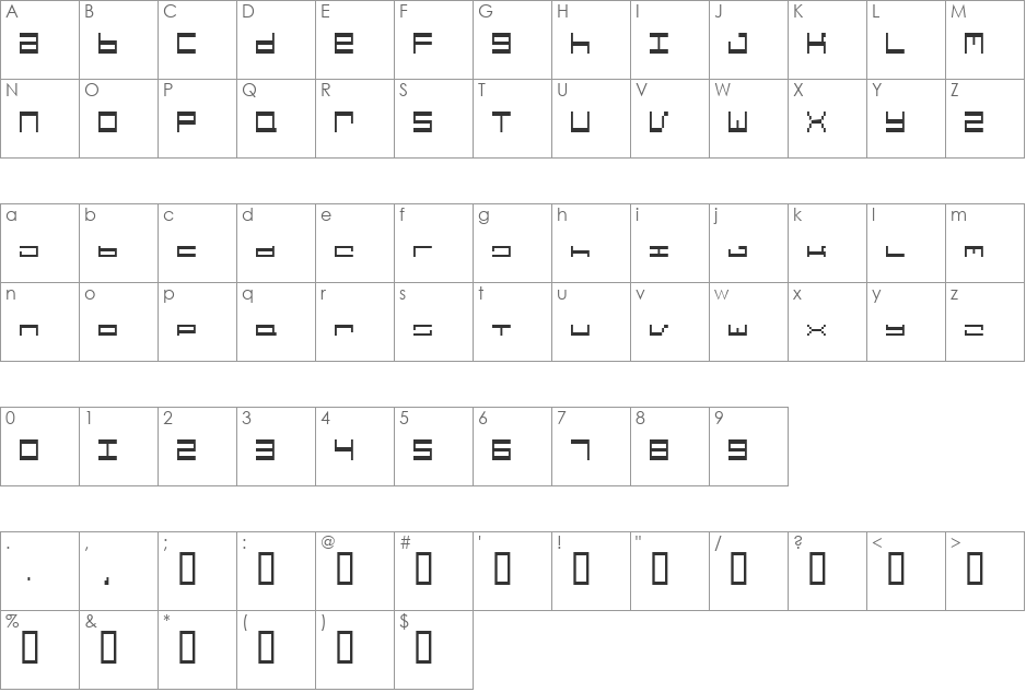 hardware requiem condensed font character map preview