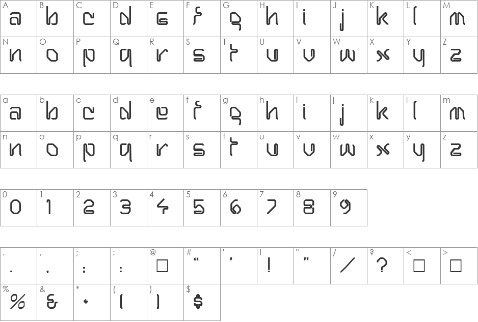 HAROLD font character map preview