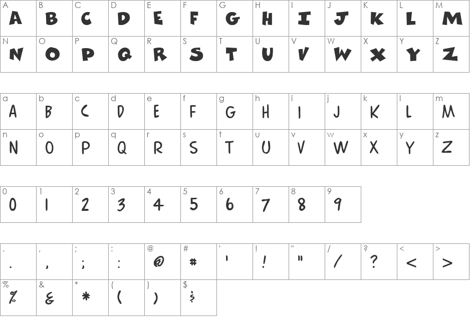 Harpune font character map preview