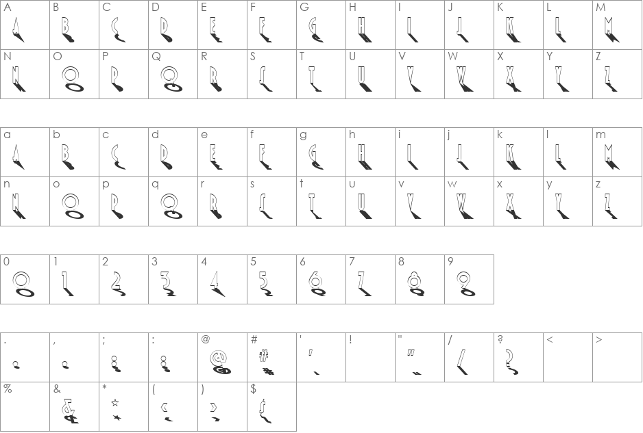 Harvest Moon NF font character map preview