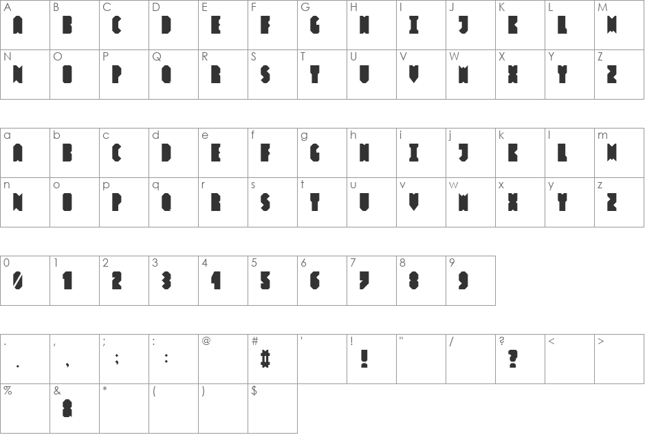 Hashtag Basic font character map preview