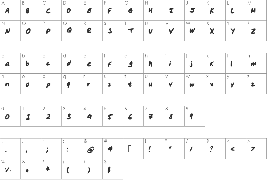 hassina font character map preview