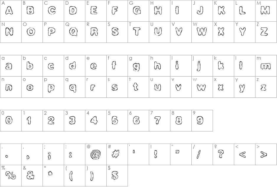 Hassle (BRK) font character map preview