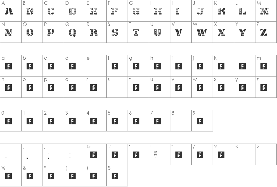 Hasta Siempre font character map preview