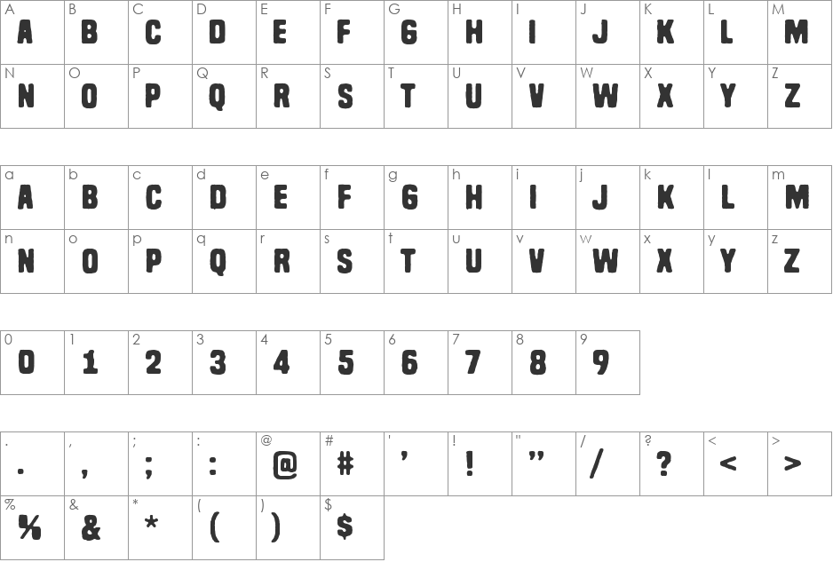Have nothing to do with font character map preview