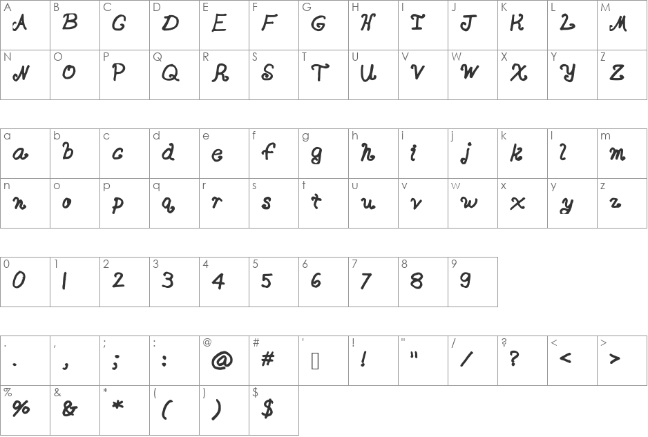 HaveFaith font character map preview