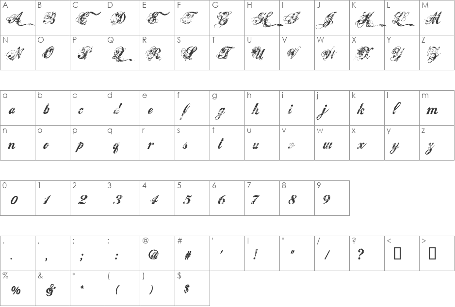 Hawaii Killer font character map preview