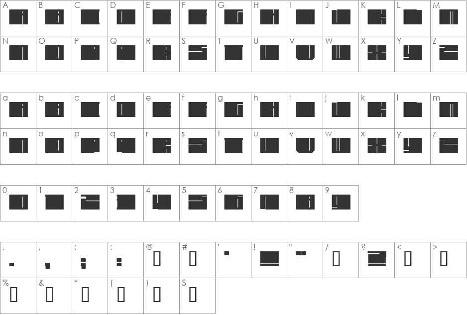 Haystack font character map preview