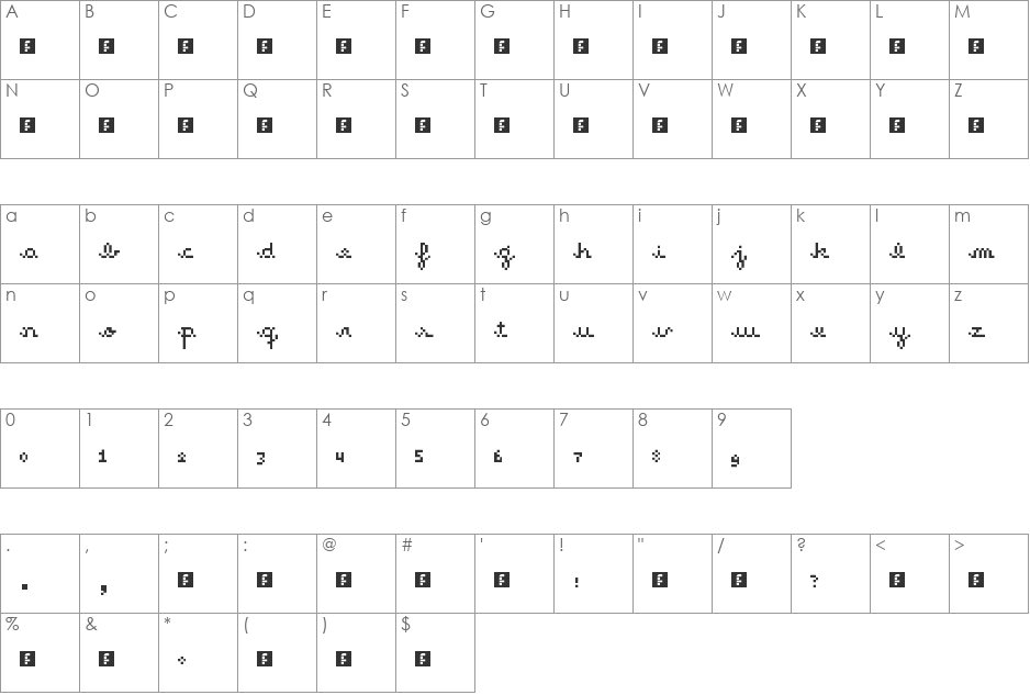 hazy font character map preview