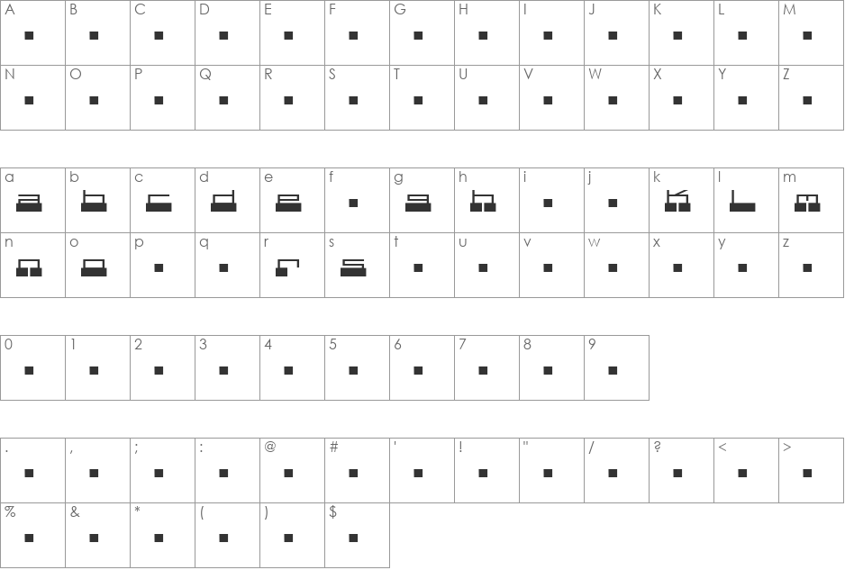 Headless font character map preview