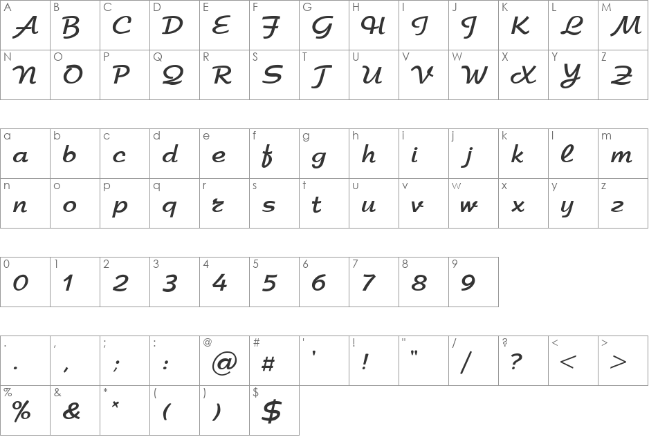 Arbat-Bold font character map preview