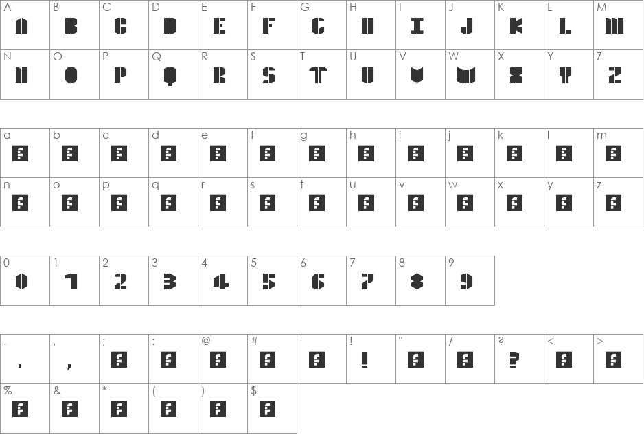 heavy font character map preview