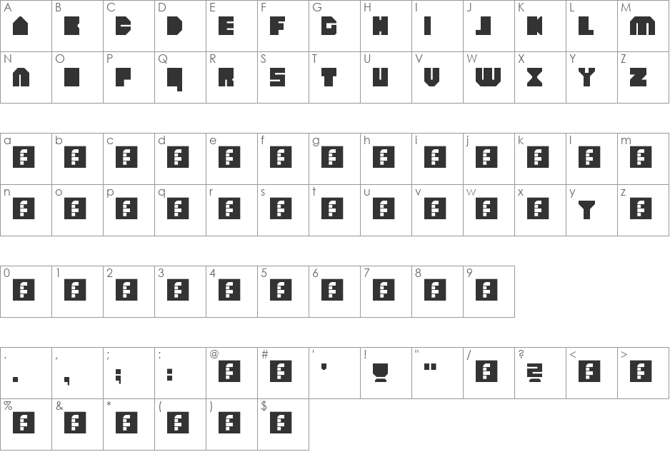 heavyLOUDedge font character map preview