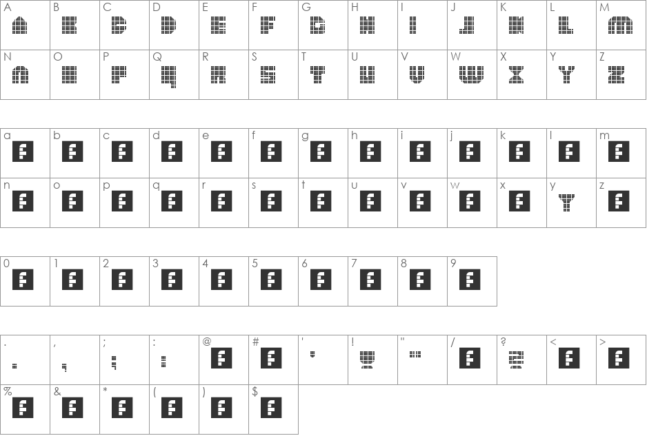 heavyLOUDedge_quad font character map preview