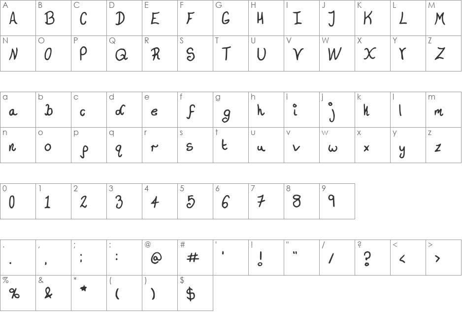 Helena-Lou Script 2 font character map preview