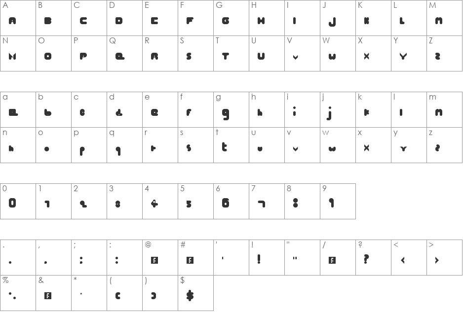 hellogoodbye font character map preview