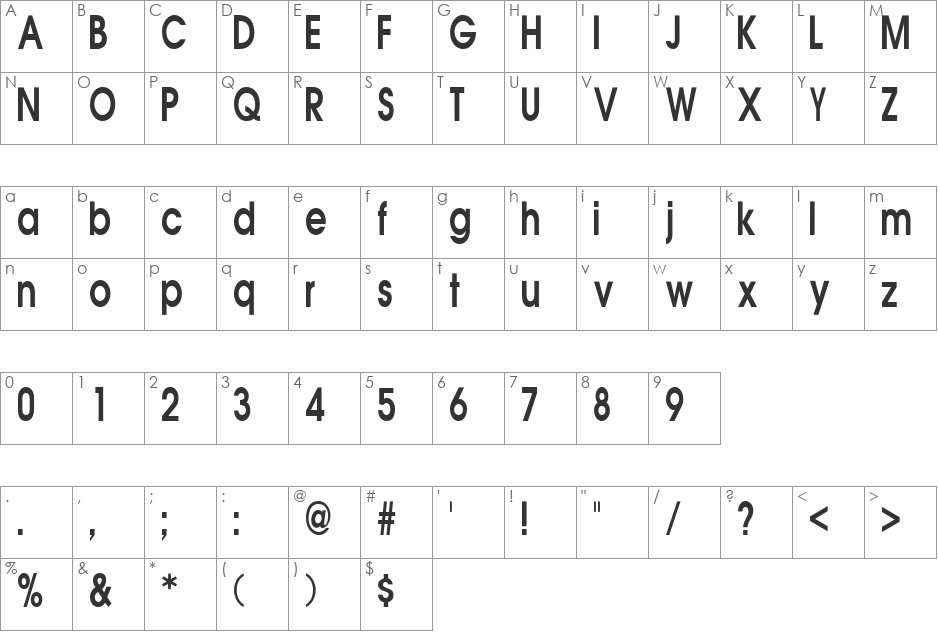 AC-Block font character map preview