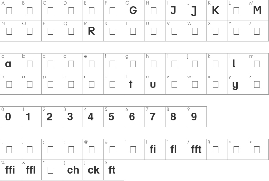 Helvetica Profi font character map preview