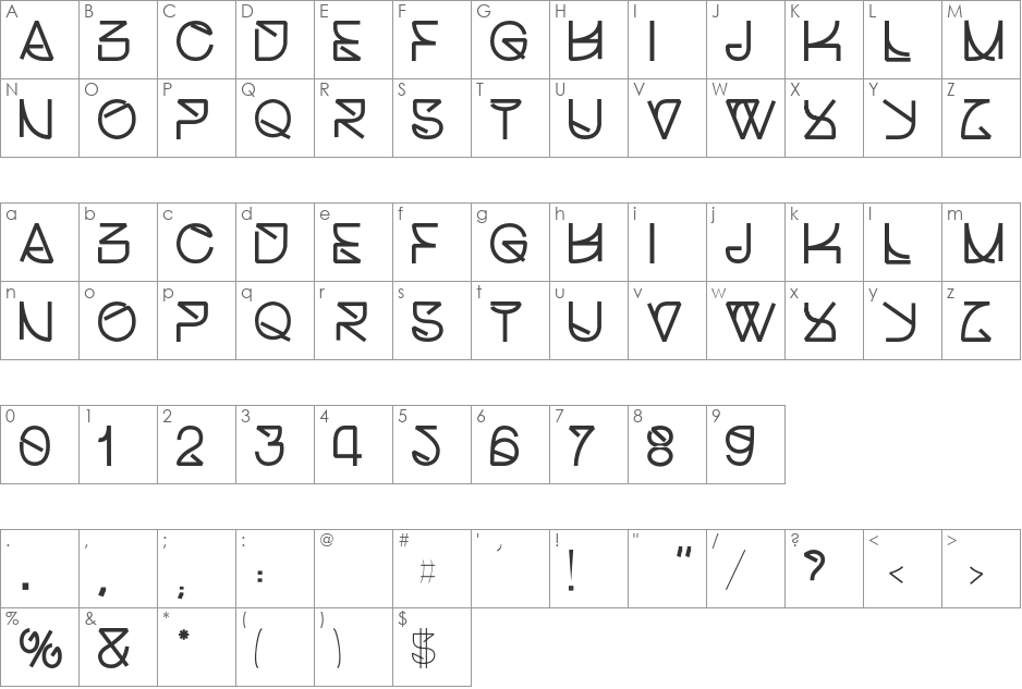 Helvetica Struggle  font character map preview