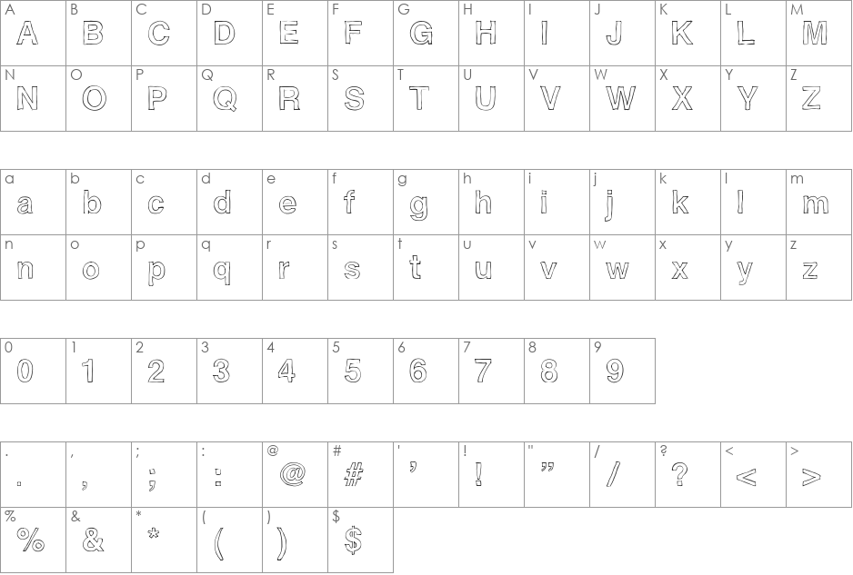 Helvetidoodle by Ed T font character map preview