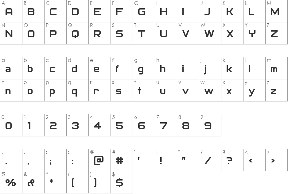 Archangelsk font character map preview