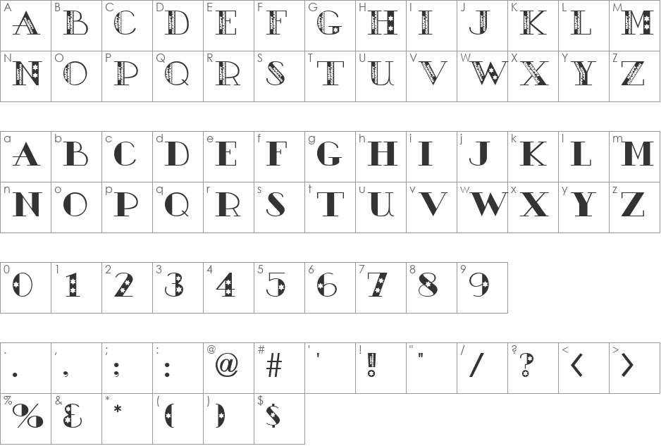 AC1-Chanukah font character map preview