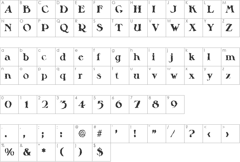HenryBeckerRandom-ExtraBold font character map preview