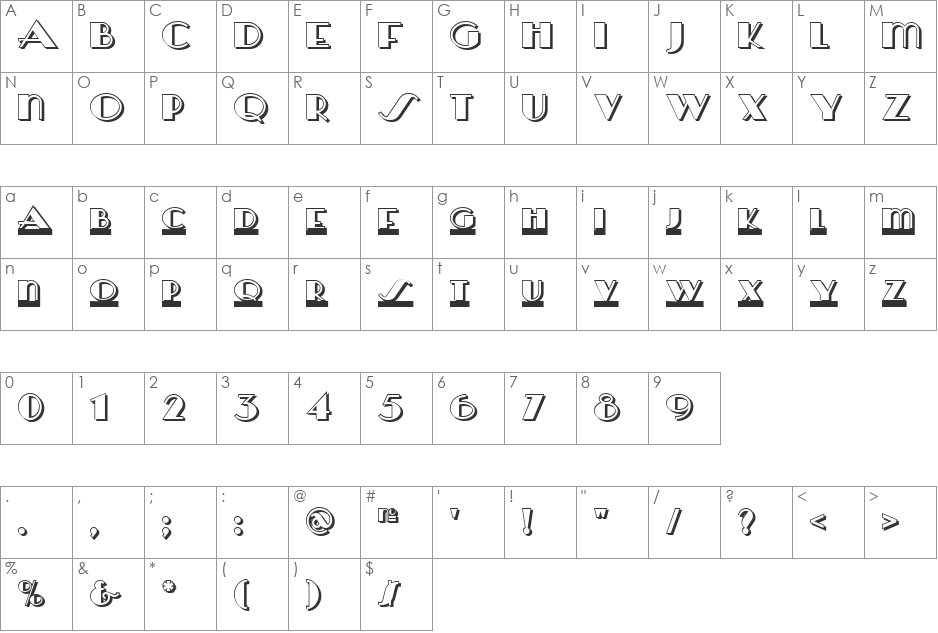 Herald Square Two NF font character map preview