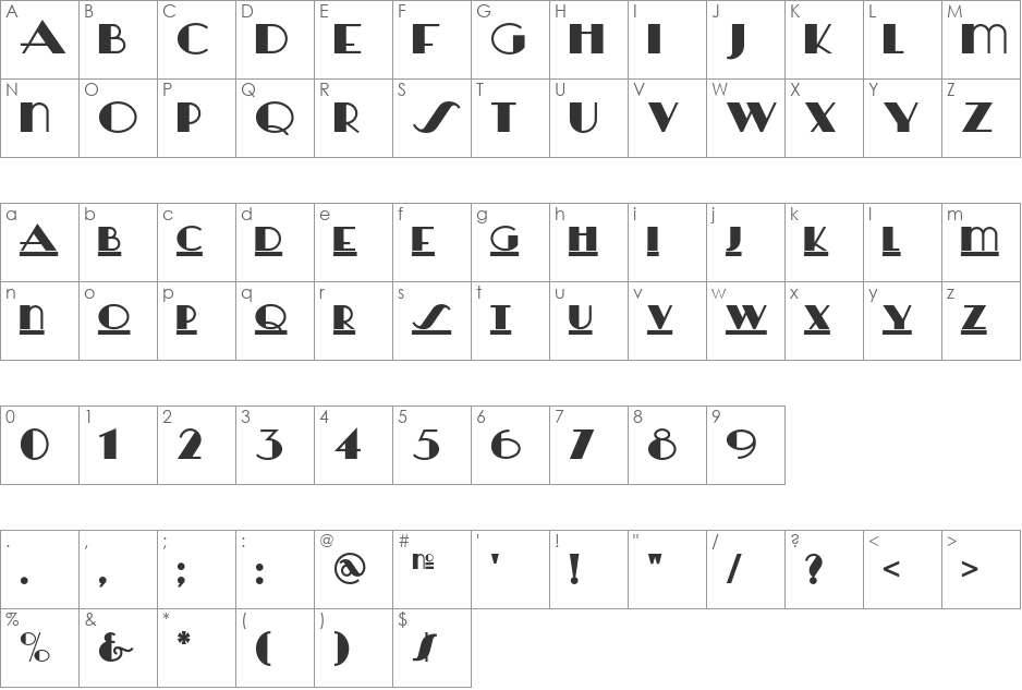 Herald Square Two NF font character map preview