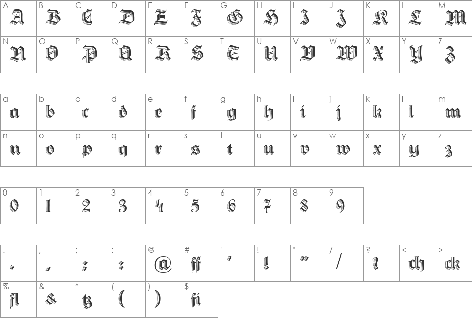 Hermann-GotischC font character map preview