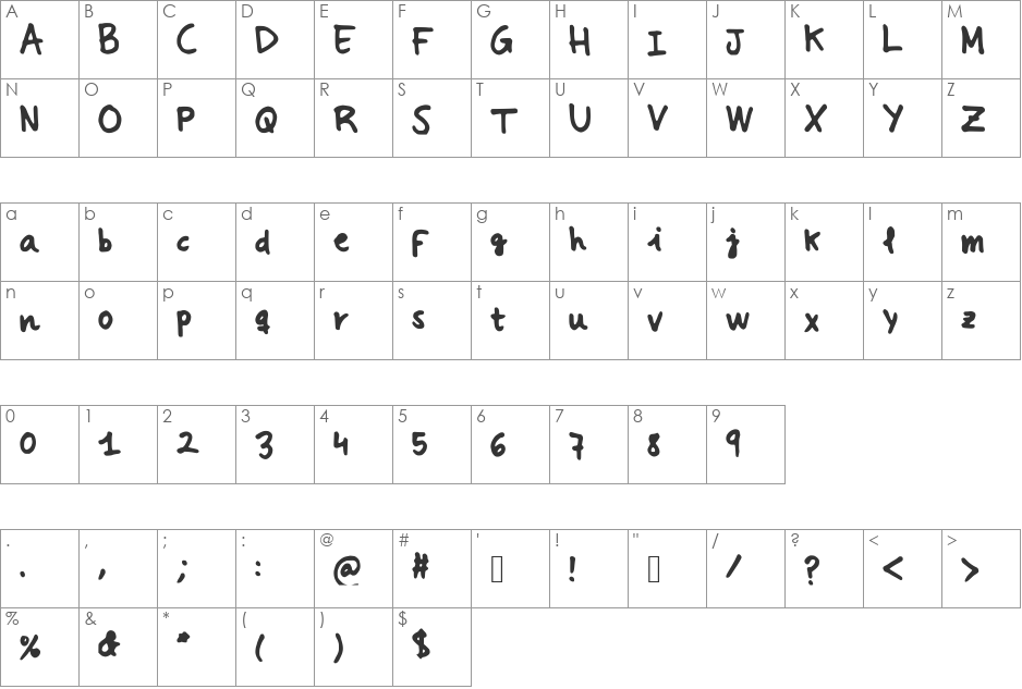hermida_pro font character map preview