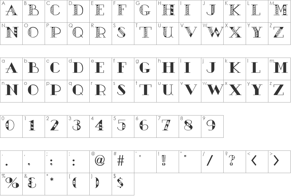 AC1-Easter font character map preview