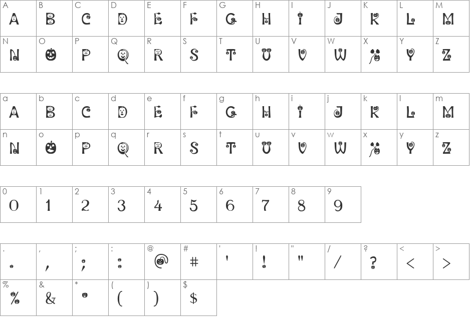 HeyPumkin font character map preview