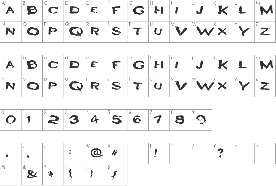 HEYRO fun font character map preview