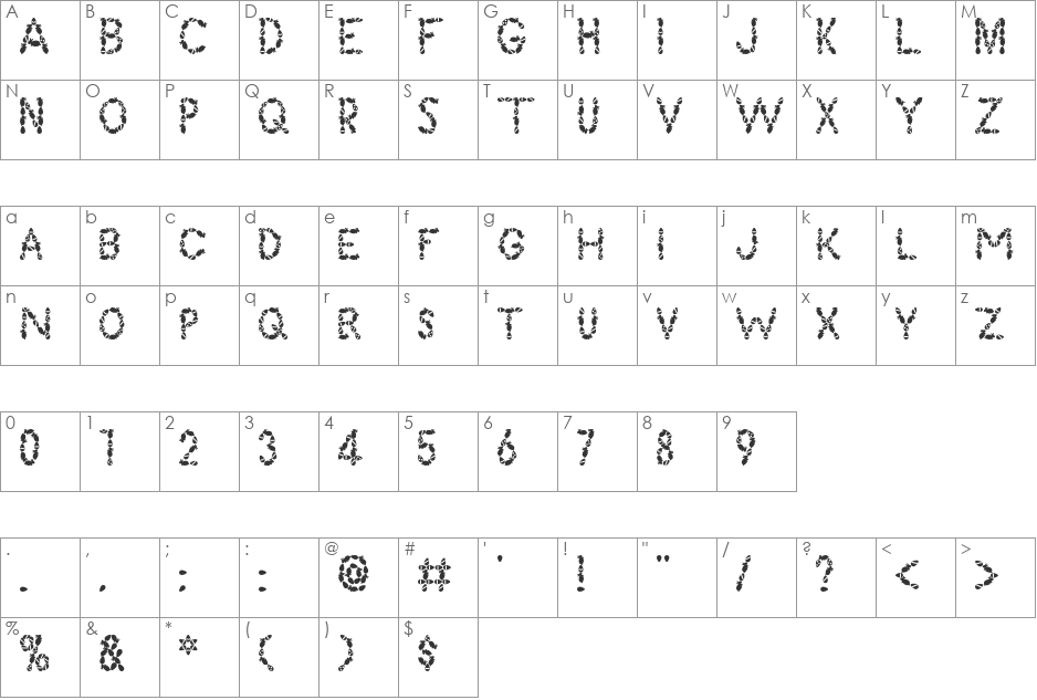 AC1-EasterBunny font character map preview