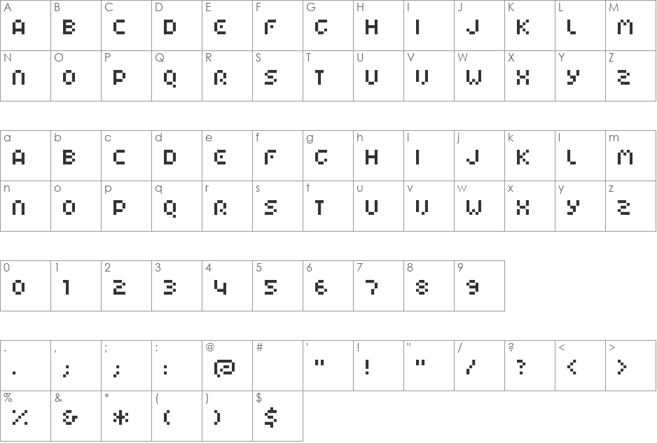 HIAIRPORTARRIVAL font character map preview