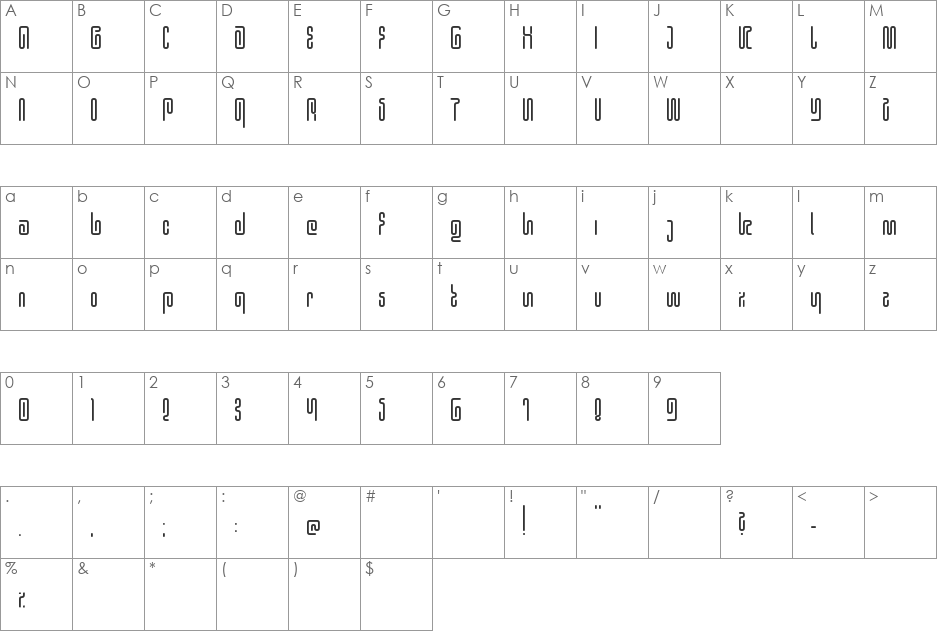 Hiero font character map preview