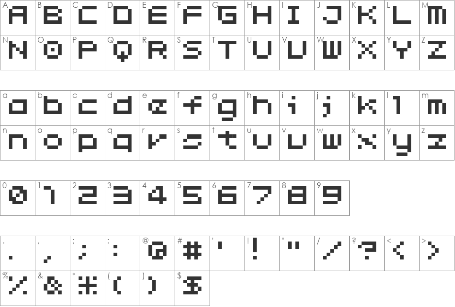 HiFive font character map preview