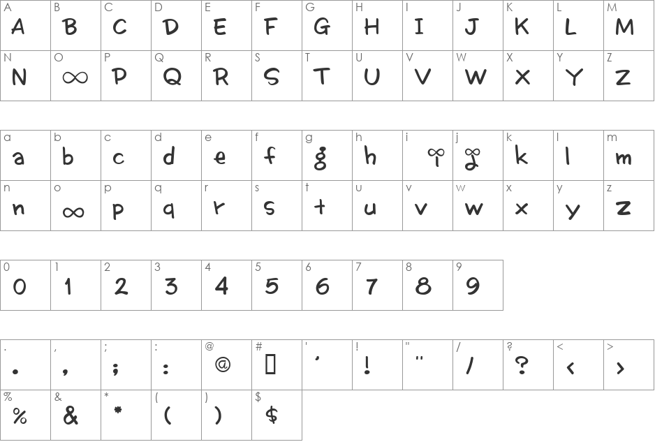HIGH FONT II B YOUBYC_FONTunik font character map preview