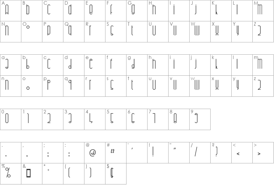 highalto font character map preview