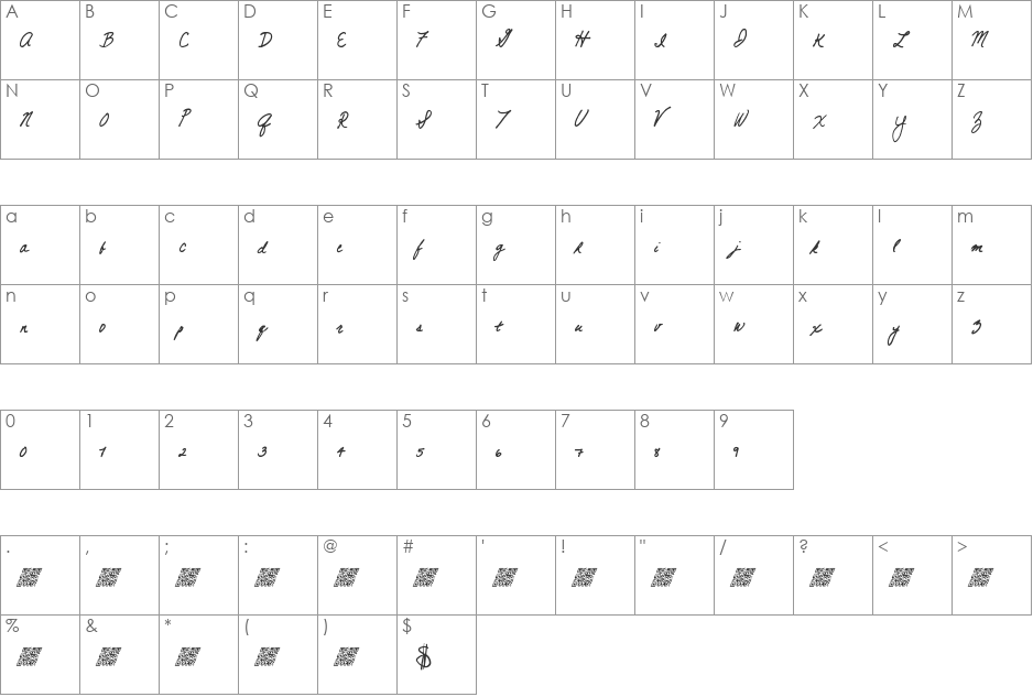 HighBoat font character map preview