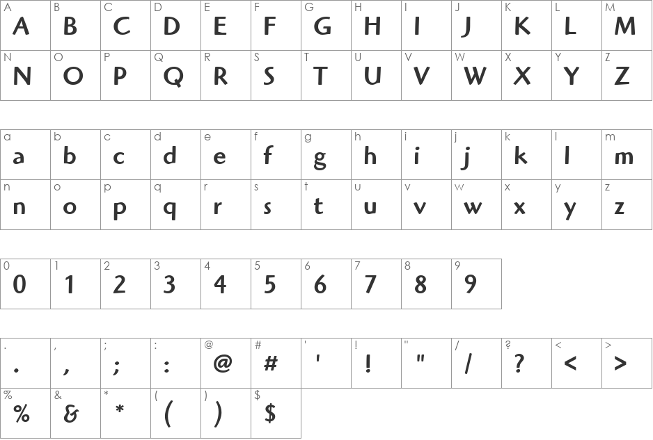 Highlander Md ITC TT font character map preview