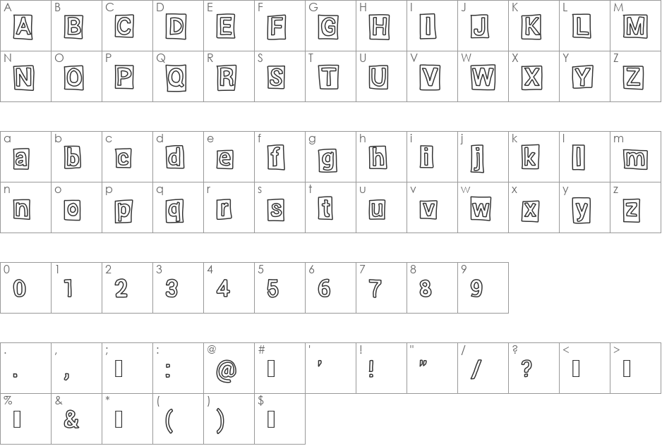 Highlight font character map preview