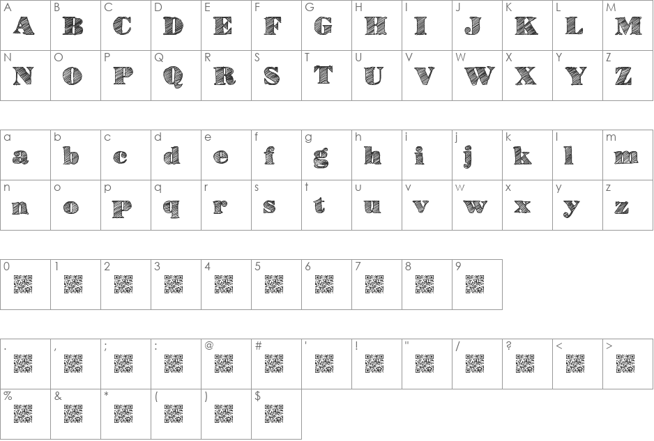 HighLines font character map preview