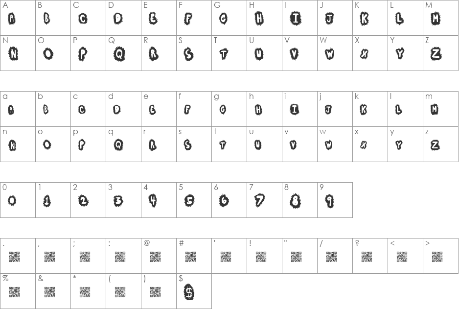 HighSales font character map preview