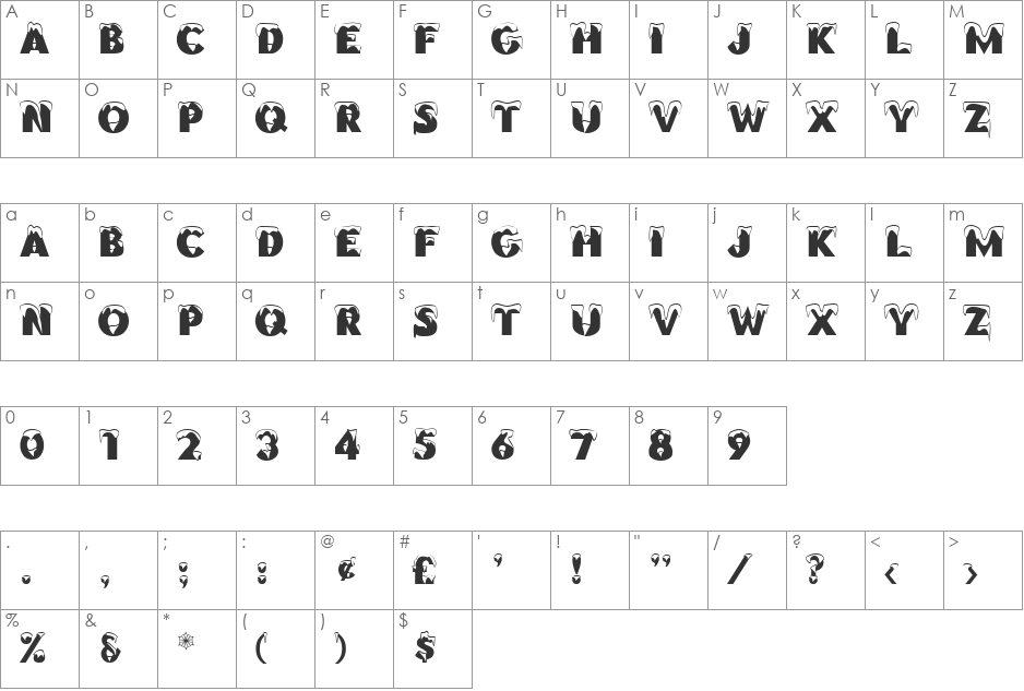 Himalaya font character map preview