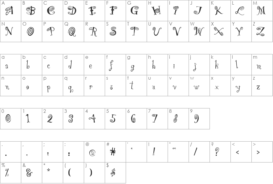 HipnOtik font character map preview