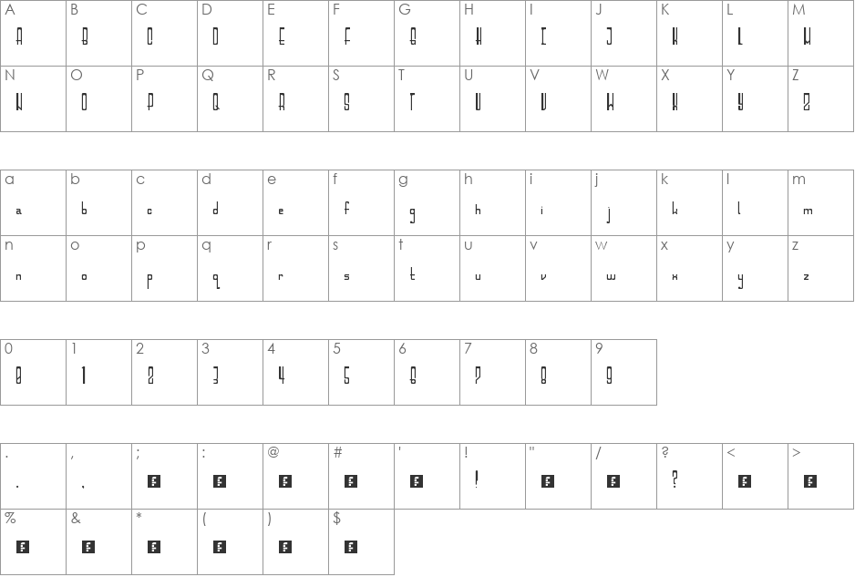 Archway Sans font character map preview