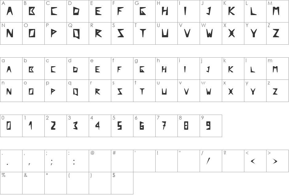 ArcticExplorer font character map preview