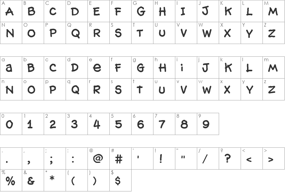 Hog Bold - HMK font character map preview